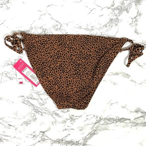 NWT Xhilaration Juniors Ribbed String Hipster Bikini Bottom Animal Print - Picture 6 of 8